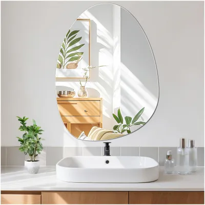 Productafbeelding van Wandspiegel 45x60 cm, asymmetrisch, HD onregelmatig glas, lijstloos, voor woonkamer