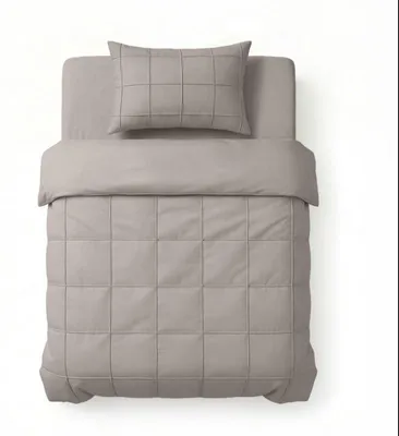 Zdjęcie produktu dla Sleeptime Check Pintuck, kolor taupe/szary, wymiary 140 x 200/220 cm