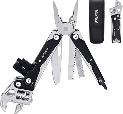 Obrázek produktu pro NexTool W4 11-v-1 multifunkční nástroj nastavitelný klíč a kleště s nožem, šroubovákem, pilkou na dřevo – skládací multifunkční nástroj