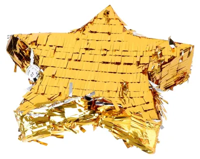 Produktbild von Goldene Stern-Piñata aus Aluminiumfolie, gefüllt mit Süßigkeiten, Partydekoration für Kindergeburtstage, kreatives Stern-Design, festliches Zubehör für Geburtstagsfeiern