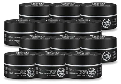 Obrázok produktu pre 12 kusov – Red One Haarwax Black Aqua – gél na vlasy a vosk – 150 ml – výhodný balík