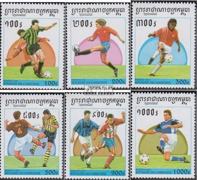 Produktbild von Briefmarken Kambodscha 1997 Mi 1673-1678 (kompl.Ausg.) postfrisch Fußball-WM in Frankreich