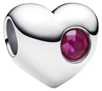 Produktbild von PANDORA MOMENTS Charm Herz echtroter Stein Gravur 794161C07