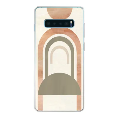 Produktbild von MuchoWow® Handyhülle Schutzhülle Hülle für Samsung Galaxy S10 Plus Rosa - Grün - Abstrakt Silikon Softcase Handy Hülle - Schutzhülle