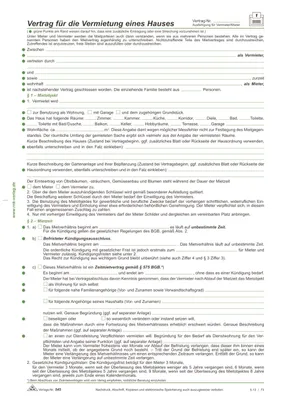Image de RNK Verlag 545 Contrat de location d'une maison, 4 pages, plié au format A4 + règlement intérieur