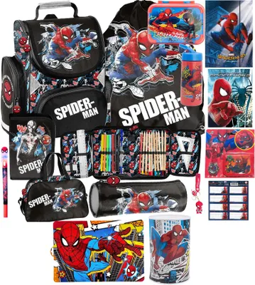 Produktbild von SPIDERMAN Schulranzen set 16in1 Ranzen rucksack Federmappe Turnbeutel SPIDER-MAN fur JUNGEN SET FÜR SCHULKINDER SCHULRANZEN + FEDERMAPPE + TURNBEUTEL