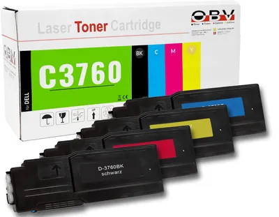 Produktbild von Dell C3760 kompatible Toner 4er Set - C3760 C3760dn C3760dnf C3760n C3765dnf MFP