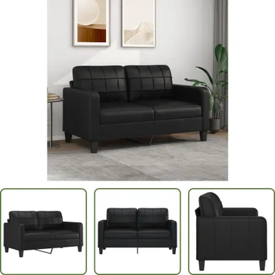 Produktbild von The Living Store 2-Sitzer-Sofa Schwarz 140 cm Kunstleder