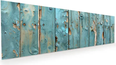Produktbild von Glasbild 120x40cm in XXL für Wohnzimmer, Schlafzimmer Motiv Abblätternde Holzplanken