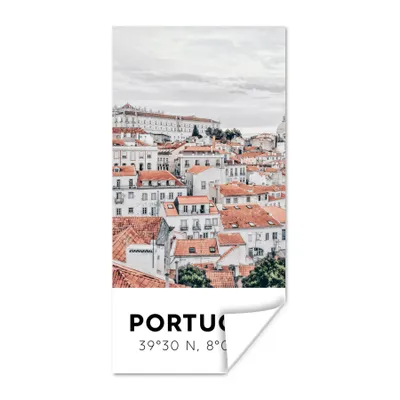 Produktbild von MuchoWow® Poster Portugal - Europa - Rot - Silhouette 60x120 cm - Wandschmuck