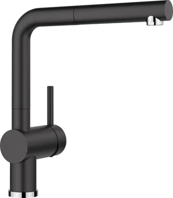Produktbild von BLANCO 526148 Armatur LINUS-S in Silgranit Schwarz mit Bedienhebel rechts / Einhebelmischer / Mischbatterie