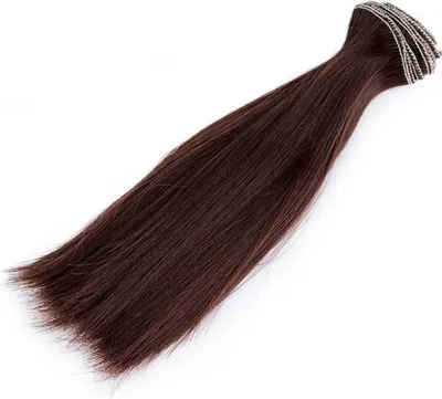 1m Puppenhaar Perücke dunkelbraun glatt 15cm lang