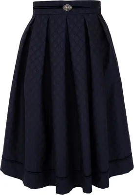 Produktbild von MarJo Damen Trachtenrock SOMMERACH, Midi-Länge, 70 cm Rocklänge, Farbe Schwarz/Marine