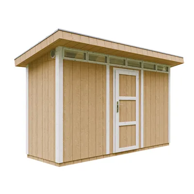 Produktbild von Gartenhaus  4,3m² mit Boden und Bitumenfliesen - Geräteschuppen B161xL411xH239 cm - Gartenhütte TIMBELA M902 - HARVEST HONEY
