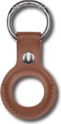 Immagine prodotto di Portachiavi AirTag Devia in pelle marrone