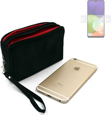 Produktbild von K-S-Trade Schutz Hülle Handy Hülle kompatibel mit Samsung Galaxy A22 Gürteltasche Travelbag Handytasche mit Zusatzfächern, schwarz