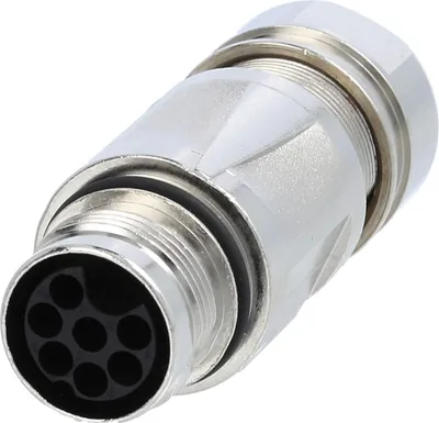 Produktbild von M17 Kupplungssteckverbinder gerade Stift Crimpanschluss, Polzahl 7+PE Kabelabgang gerade, Klemmbereich 8,0mm - 10,0mm -