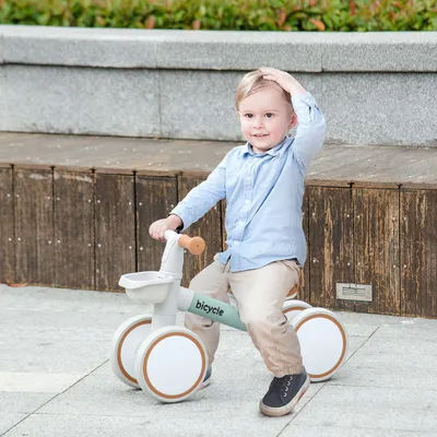 Produktbild von Laufrad Kleinkind, Balance Bike, Aluminiumrahmen, Flüsterräder, Grün/Weiß | 56 x 27 x 39 cm | bis 20 kg | 1–3 Jahre