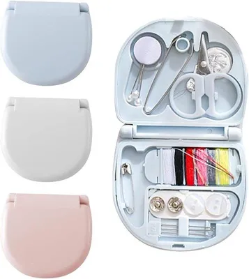 Image de Kit de couture avec aiguille et fil, pour la maison et les voyages, ciseaux inclus