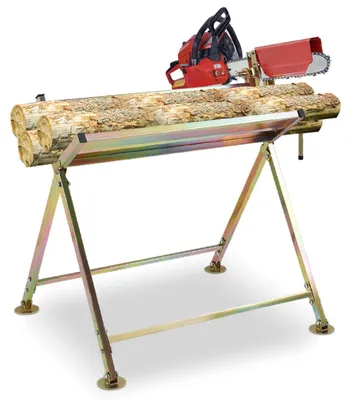 Image de Chevalet de sciage pour tronçonneuse - Capacité 150 kg - 81 x 72 x 78,5 cm - Pliable - Pour bois de chauffage
