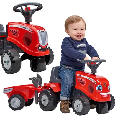 Immagine prodotto di Falk Baby Mac Cormick: trattore rosso con rimorchio + accessori – A partire da 1 anno