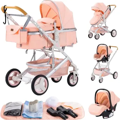 Produktbild von Säuglingstransporter, 3-in-1 Design, Aluminiumrahmen, rosa
