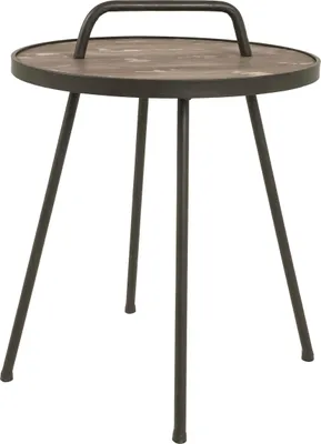 Obrázok produktu pre HAKU Odkladací stolík, hnedý, vintage – masívne drevo, kov, Š/V/H: 50x65x50 cm