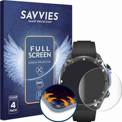 Produktbild von 4x Savvies Fullscreen Schutzfolie für DTNO.1 DTG1 1.43" Displayschutz Folie Fullcover Klar Transparent