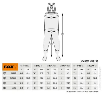 Produktbild von Fox Lightweight Lined Waders Camo - Wathose, Größe:EU 41