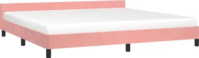 Obrázek produktu pro vidaXL Rám postele s čelem bez matrace růžový 200x200 cm sametový