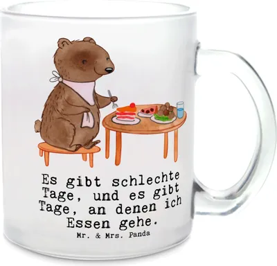 Produktbild von Mr. & Mrs. Panda Teetasse Bär Essen gehen - Transparent - Geschenk, aus Glas, Restaurantbesuch, Restaurant, Häferl, Tee Tasse, Trinkglas, Teeglas
