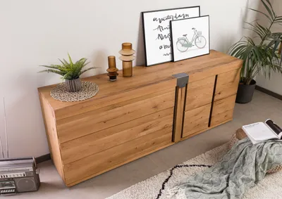 Produktbild von MASSIVMOEBEL24 Sideboard Wild-/Zerreiche 200x45x75 natur geölt NEW AMSTERDAM #16