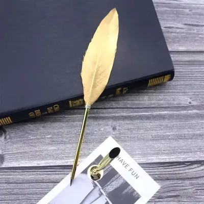 Produktbild von Vintage Kalligraphie Feder Set mit 5 Schreibfedern Tintenfeder Stift Kalligraphie-Set Unterschrift Schreibset - Farbe: Creme Feder