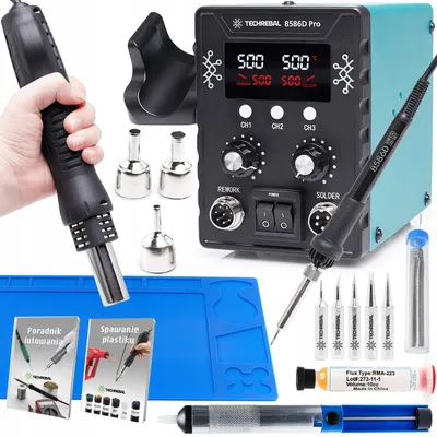 Produktbild von Techrebal 8586D Pro Lötstation mit Heißluft und Kolben