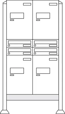 Produktbild von Burg-Wächter Anlage Paketboxen mit 4 Boxen  .eBoxx easy+ Anlage 2E & 2A vertikal (au 84391