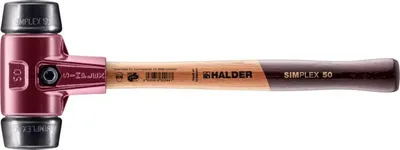 Produktbild von Halder Schonhammer Durchmesser 50mm 1170g Simplex Gummi / schwarz mit Holzstiel - 3002050