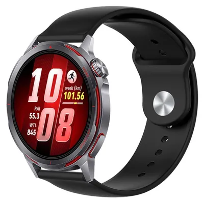 Image de Bracelet en silicone pour smartwatch Huawei Watch GT Runner 2, réglable, noir