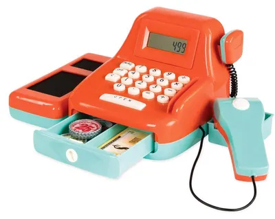 Immagine prodotto di Cassa giocattolo per bambini con scanner, suoni e calcolatrice, 26 pezzi, multicolore