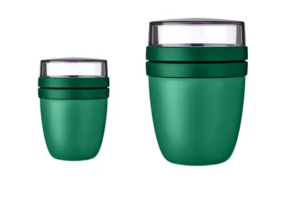 Image de Mepal - Lunchpot Ellipse Duo Pack - Pot à céréales, pot à yaourt, pot à emporter - Convient pour le congélateur, le micro-ondes et le lave-vaisselle - 300 & 500 ml - Vivid Green