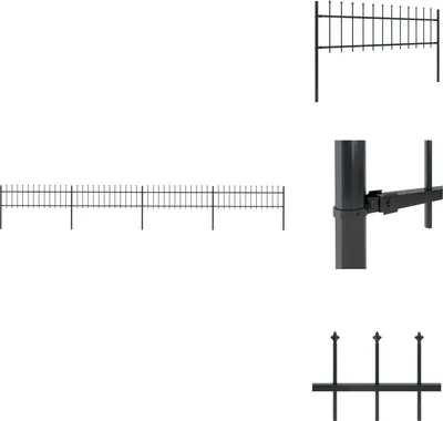 Immagine prodotto di vidaXL Recinzione da giardino con punte di lancia in acciaio 6,8 x 0,6 m nero - Pannelli di recinzione