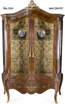 Produktbild von Casa Padrino Barock Vitrine Braun  - Wohnzimmer Möbel Vitrinenschrank