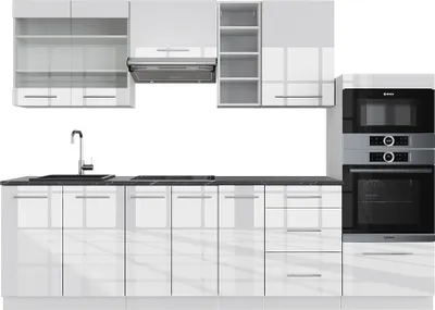 Immagine prodotto di Cucina componibile Vicco Fame-Line Bianco lucido/bianco 280 cm senza piano di lavoro, Model 36417