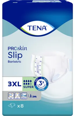 Image de Tena Proskin Slip Super 3XL (Bariatric) - 1 paquet de 8 protections