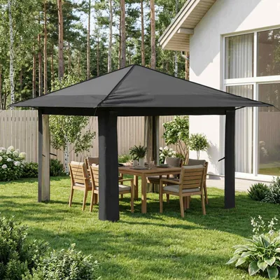 Produktbild von Möbel Gazebo ohne Seitenwand Hellgrau und Anthrazit - Pavillons & Partyzelte &22468