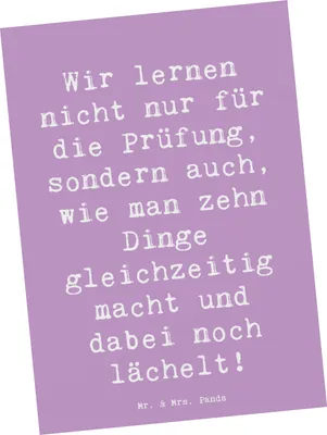 Produktbild von Mr. & Mrs. Panda Postkarte Spruch Auszubildende Lächeln - Lavendeltraum - Geschenk, Prüfungen, Fotokarte, Lernen, Beruf, Berufsleben, kunstkarte, Postkarten, Berufsalltag