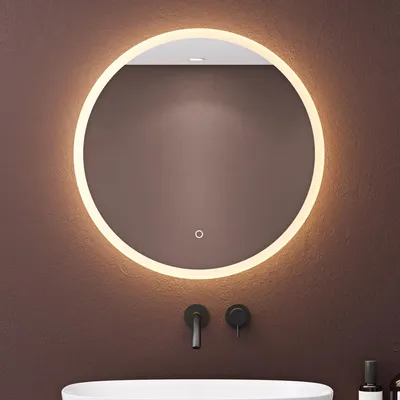 Image de doporro Miroir de Salle de Bains Rond Lumineux avec Éclairage LED Glace Éclairé avec Interrupteur Tactile φ 60 cm