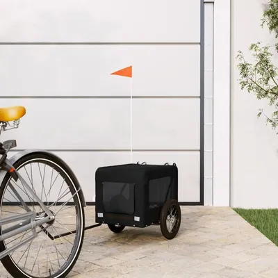 Image de Remorque pour chiens - Chariot pour chiens - Transport confortable - Housse imperméable - Jusqu'à 30 kg - Noir