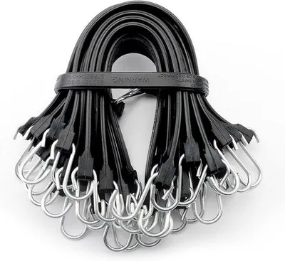 Produktbild von Famanu Spannbanden 20 Stück - Verstellbare Gummibänder mit Haken, 35 cm