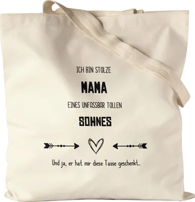 Produktbild von Stolze Mama Toller Sohn Jutebeutel Stoffbeutel Canvas Lustig Sarkasmus Geschenkidee Muttertag Geburtstag