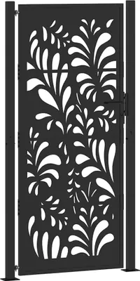 Produktbild von vidaXL Gartentor Schwarz 100x200 cm Stahl Wellendesign